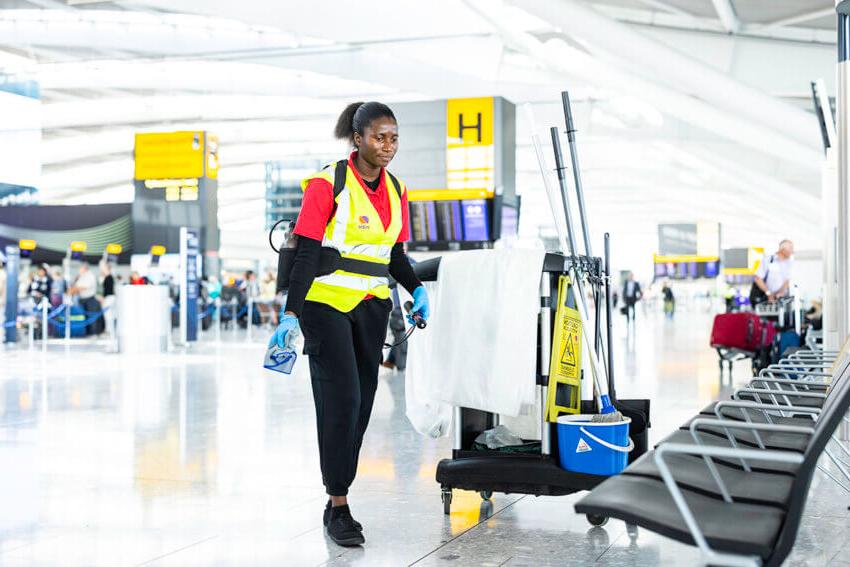 Mitie cleaner in Heathrow Airport